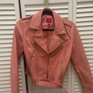 Pink faux leather jacket